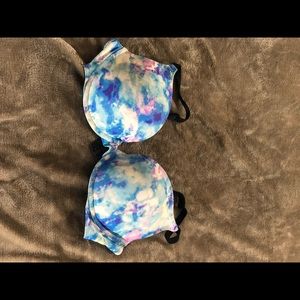 PINK tie dye blue bra (36C)